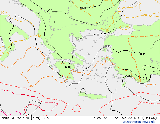 Theta-e 700hPa GFS September 2024