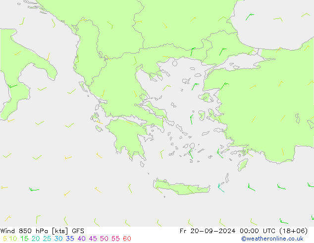 Viento 850 hPa GFS vie 20.09.2024 00 UTC