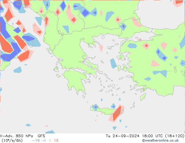 V-Adv. 850 hPa GFS mar 24.09.2024 18 UTC