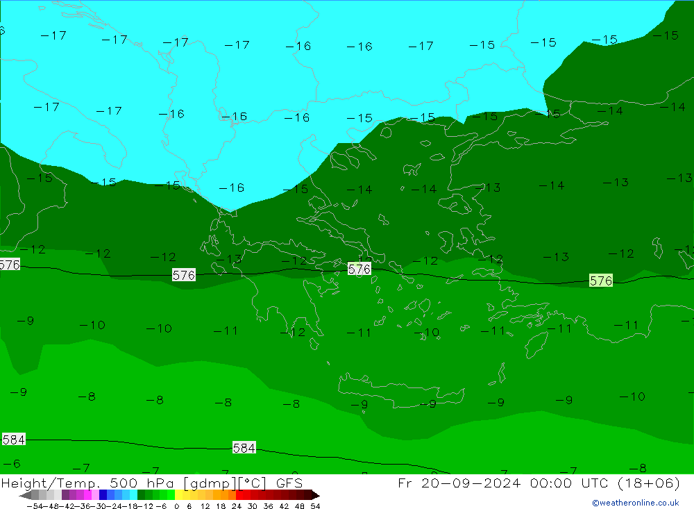 Z500/Rain (+SLP)/Z850 GFS ven 20.09.2024 00 UTC