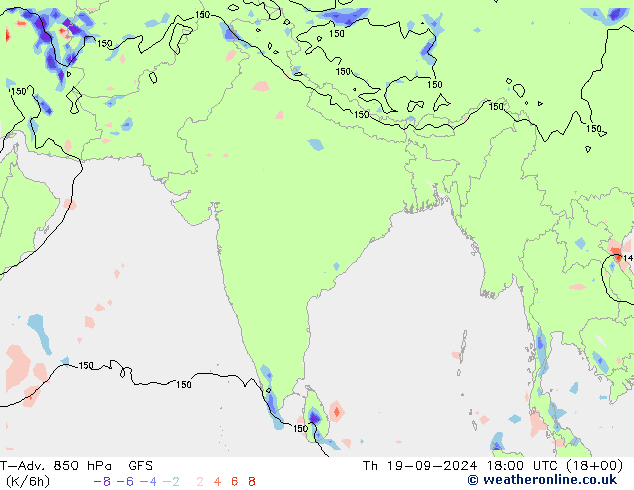 T-Adv. 850 hPa GFS do 19.09.2024 18 UTC