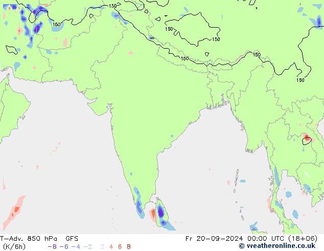 T-Adv. 850 hPa GFS Cu 20.09.2024 00 UTC