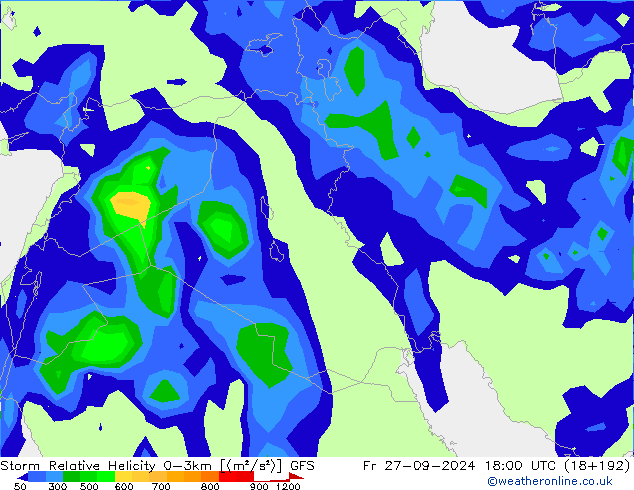 Storm Relative Helicity GFS Settembre 2024