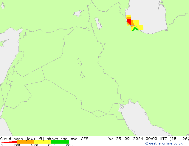 Cloud base (low) GFS St 25.09.2024 00 UTC