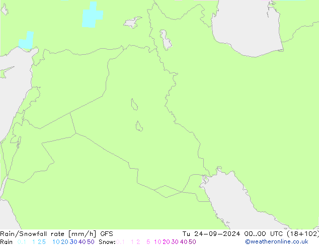 Rain/Snowfall rate GFS Ter 24.09.2024 00 UTC