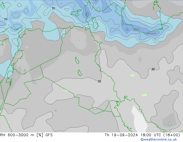 RH 600-3000 m GFS czw. 19.09.2024 18 UTC