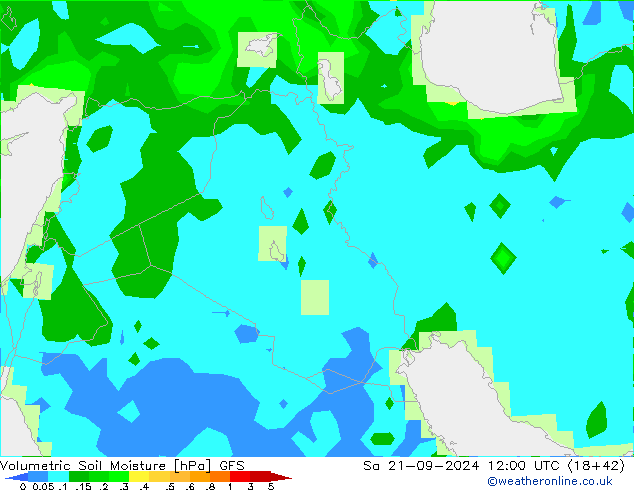 Volumetric Soil Moisture GFS Sáb 21.09.2024 12 UTC