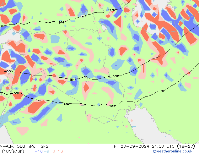 V-Adv. 500 hPa GFS Fr 20.09.2024 21 UTC