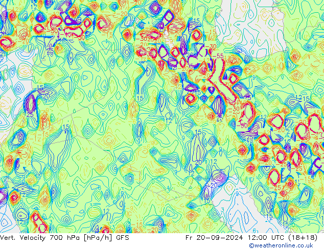 Vert. Velocity 700 гПа GFS пт 20.09.2024 12 UTC