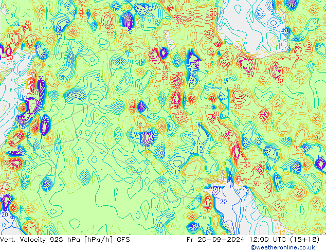 Vert. Velocity 925 hPa GFS  20.09.2024 12 UTC