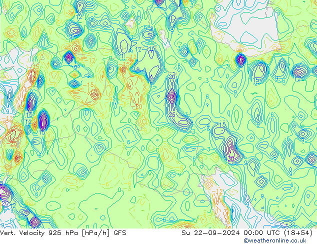 Vert. Velocity 925 hPa GFS  22.09.2024 00 UTC