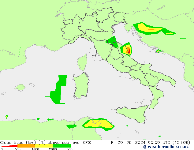 Cloud base (low) GFS Fr 20.09.2024 00 UTC