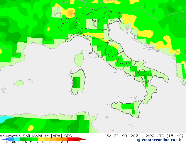 Volumetric Soil Moisture GFS sam 21.09.2024 12 UTC