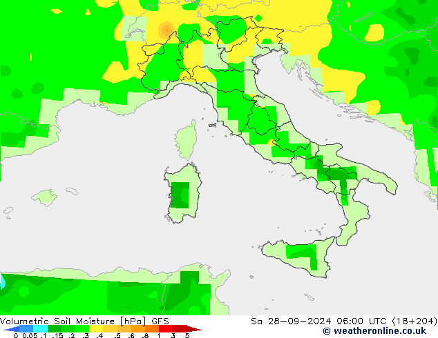 Volumetric Soil Moisture GFS Sa 28.09.2024 06 UTC