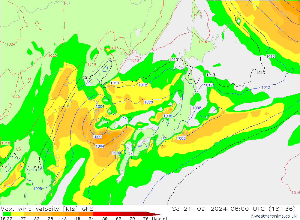 Max. wind velocity GFS Сентябрь 2024