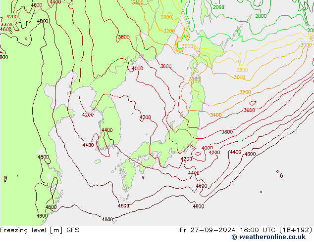 Frostgrenze GFS Fr 27.09.2024 18 UTC