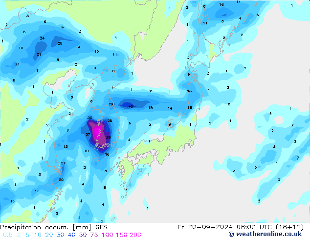 Precipitation accum. GFS pt. 20.09.2024 06 UTC