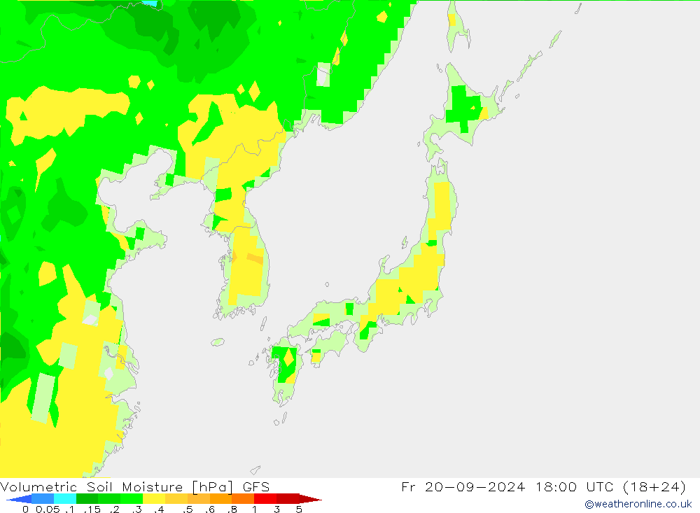 Volumetric Soil Moisture GFS Fr 20.09.2024 18 UTC