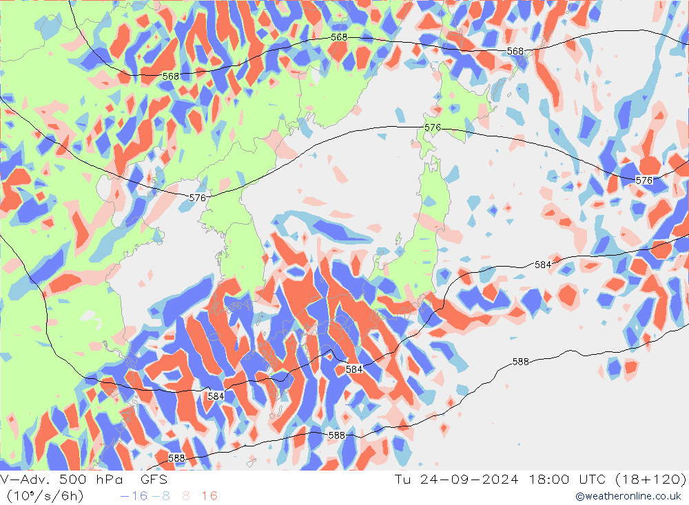 V-Adv. 500 hPa GFS di 24.09.2024 18 UTC