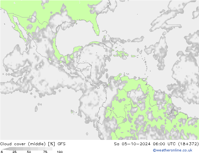 nuvens (médio) GFS Sáb 05.10.2024 06 UTC