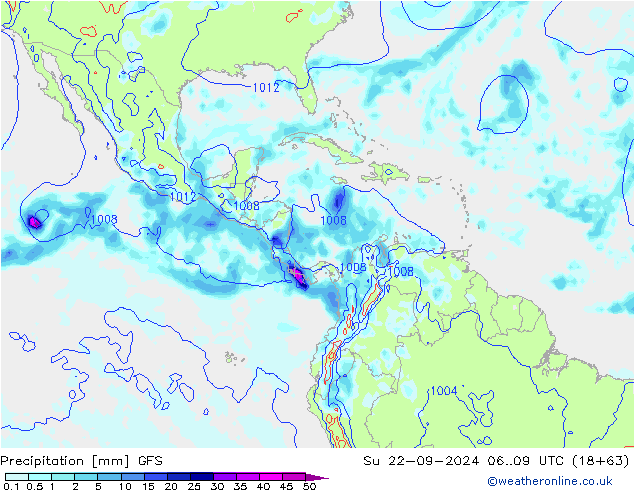 precipitação GFS Dom 22.09.2024 09 UTC