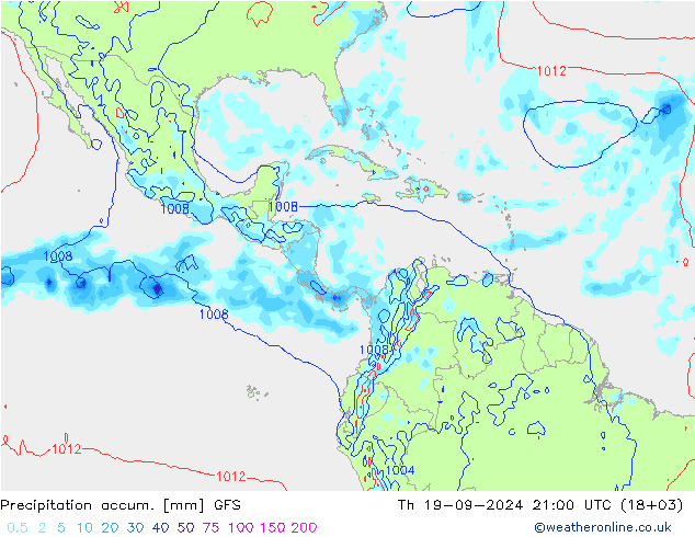 Précipitation accum. GFS jeu 19.09.2024 21 UTC