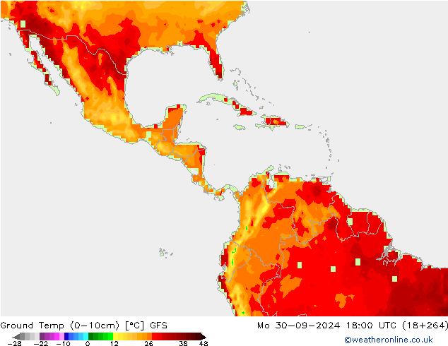 Topraküstü en düşük Sıc. GFS Pzt 30.09.2024 18 UTC