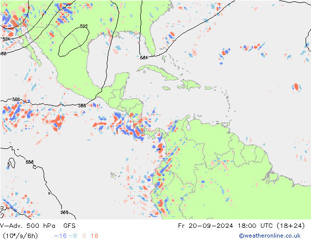 V-Adv. 500 hPa GFS Fr 20.09.2024 18 UTC