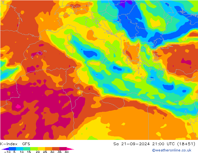 K-Index GFS sab 21.09.2024 21 UTC