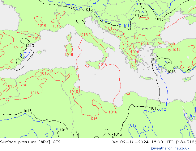 GFS: mer 02.10.2024 18 UTC