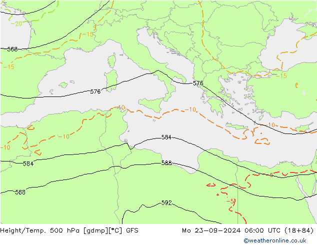 Z500/Rain (+SLP)/Z850 GFS Seg 23.09.2024 06 UTC