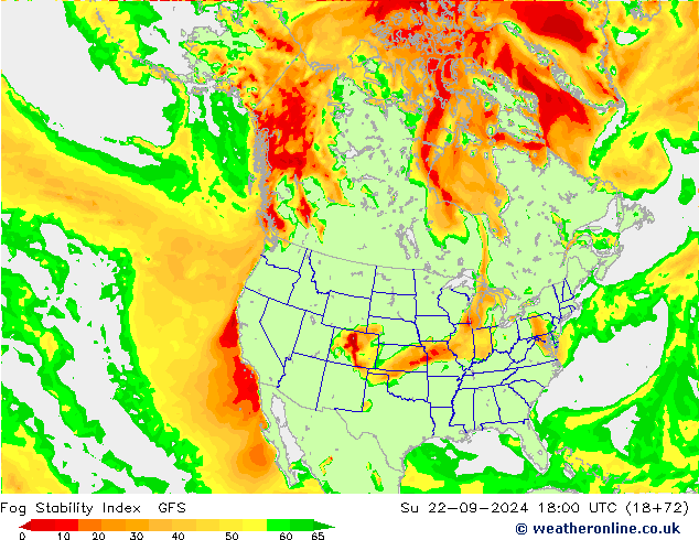 Fog Stability Index GFS Su 22.09.2024 18 UTC