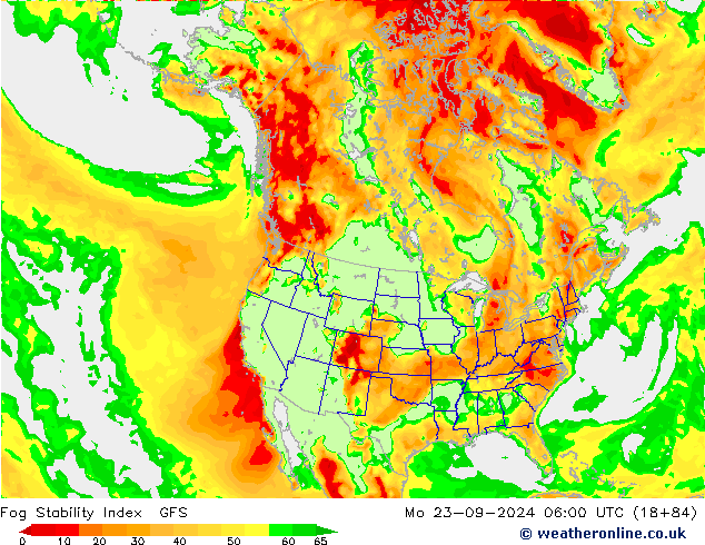 Fog Stability Index GFS Mo 23.09.2024 06 UTC