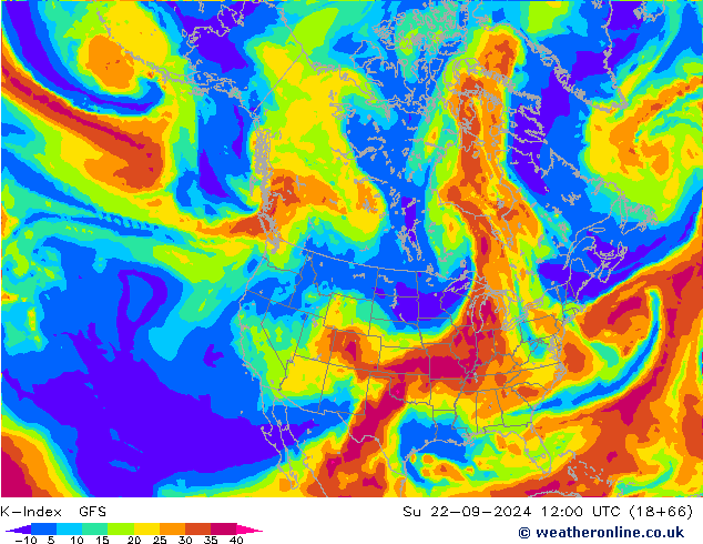 K-Index GFS Dom 22.09.2024 12 UTC