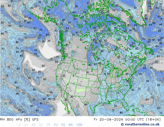 850 hPa Nispi Nem GFS Cu 20.09.2024 00 UTC