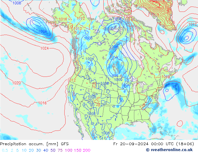 Precipitation accum. GFS Fr 20.09.2024 00 UTC