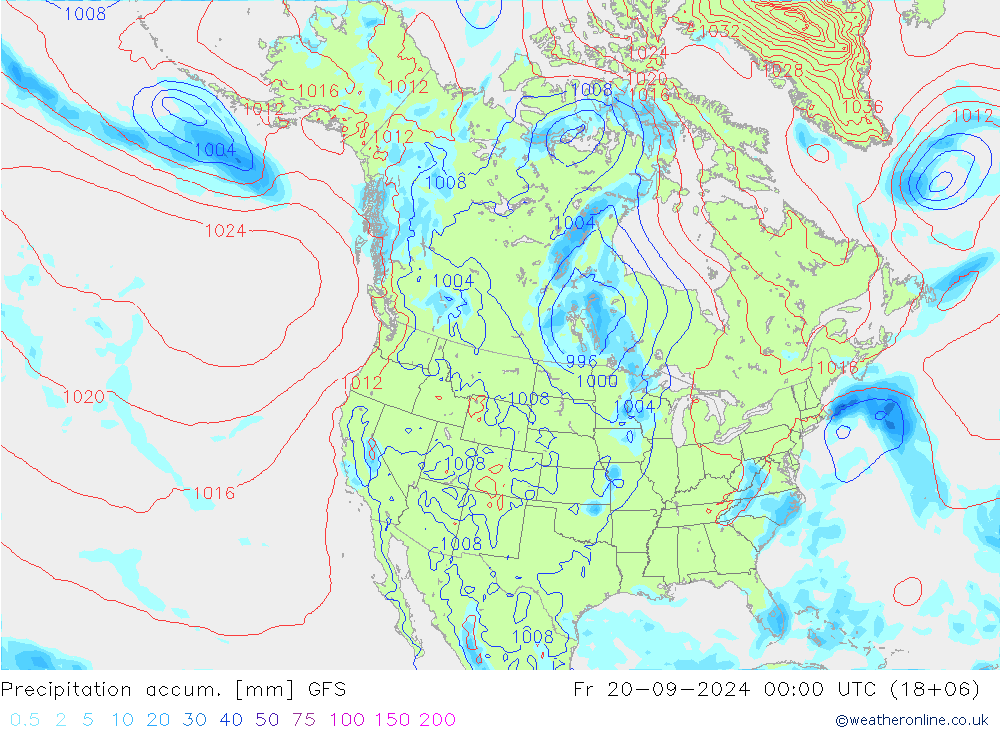 Precipitation accum. GFS Fr 20.09.2024 00 UTC