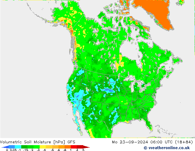 Volumetric Soil Moisture GFS Po 23.09.2024 06 UTC