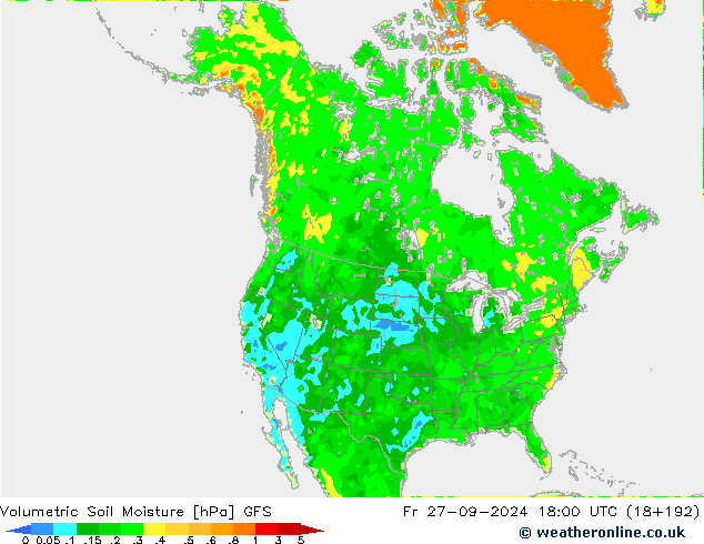 Volumetric Soil Moisture GFS Fr 27.09.2024 18 UTC