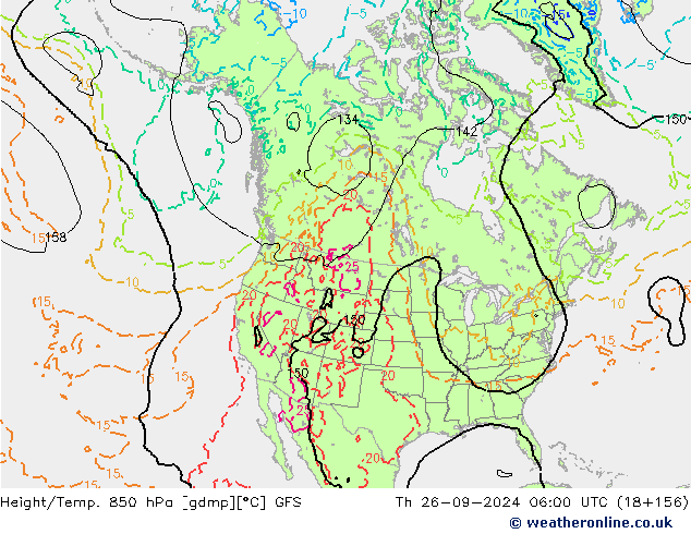 Z500/Rain (+SLP)/Z850 GFS чт 26.09.2024 06 UTC