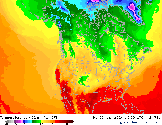 Min. Temperatura (2m) GFS wrzesień 2024