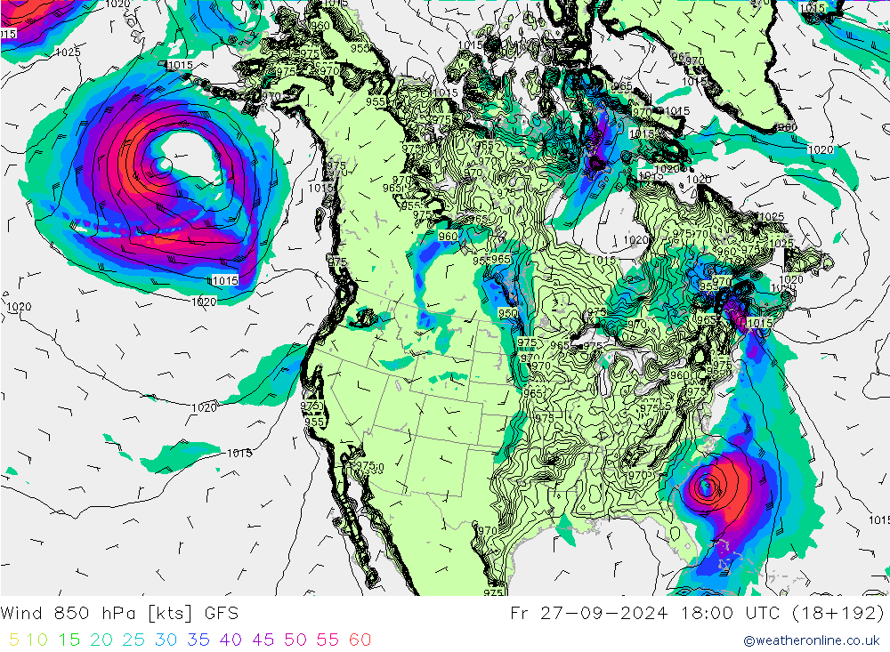 Viento 850 hPa GFS septiembre 2024