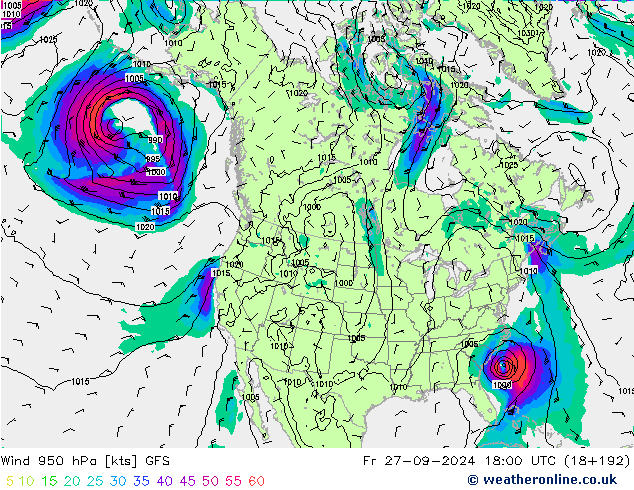  950 hPa GFS  27.09.2024 18 UTC