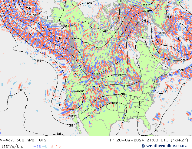 V-Adv. 500 hPa GFS  20.09.2024 21 UTC