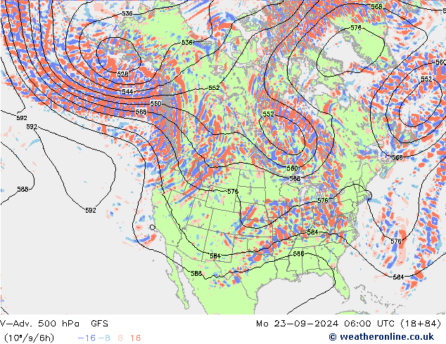 V-Adv. 500 hPa GFS ma 23.09.2024 06 UTC