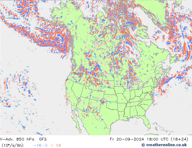 V-Adv. 850 hPa GFS Cu 20.09.2024 18 UTC