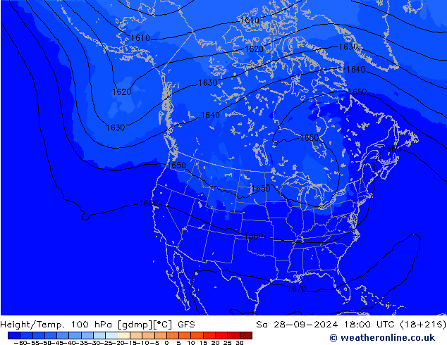 Yükseklik/Sıc. 100 hPa GFS Cts 28.09.2024 18 UTC