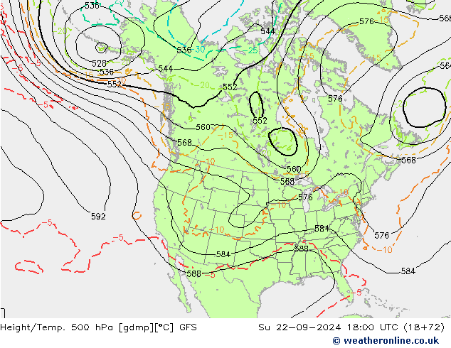 Z500/Rain (+SLP)/Z850 GFS wrzesień 2024