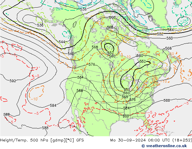 Z500/Yağmur (+YB)/Z850 GFS Pzt 30.09.2024 06 UTC