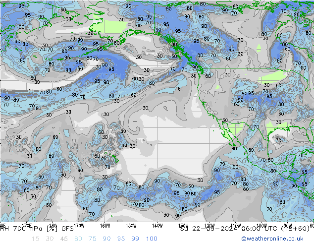 RH 700 hPa GFS Su 22.09.2024 06 UTC